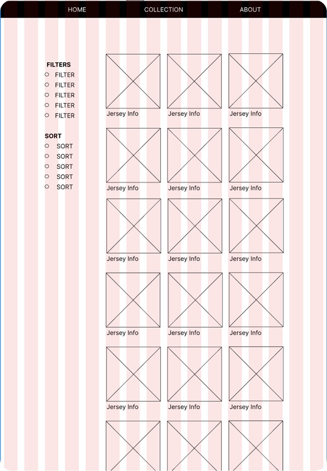 empty boxes and sample text laid out in different layouts as a brainstorming device